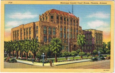 Postcard Maricopa County Court House Phoenix Arizona & City Hall