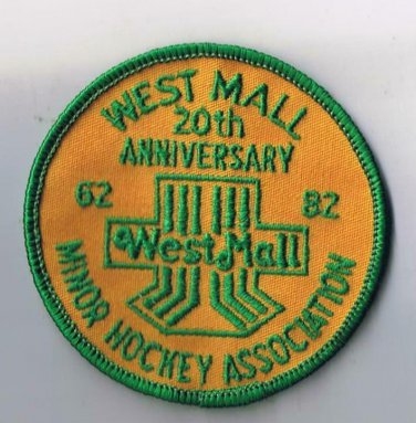 Vintage Sports Patch Canada West Mall Minor Hockey Association 20th Ontario 1982