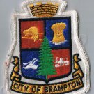 City of Brampton Ontario Canada Coat of Arms Tourist Sew on Clothes Patch 1980s