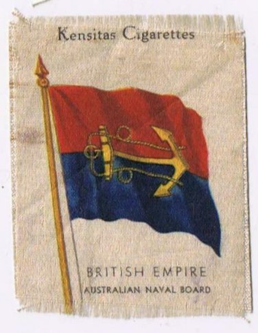 British Empire Australian Naval Board Kensitas Cigarettes Silk Trade Card