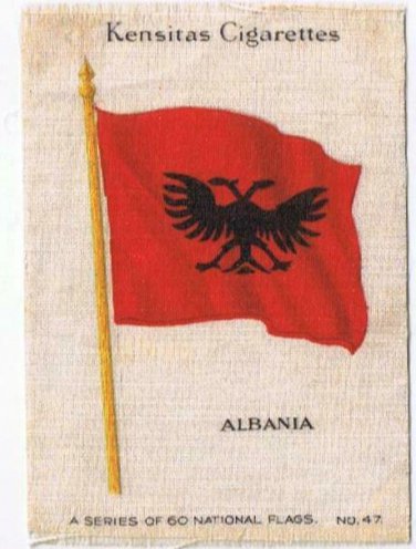 Albania Flag Kensitas Cigarettes Silk Trade Card