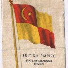 British Empire State Of Selangor Ensign Flag Kensitas Cigarettes Silk Trade Card