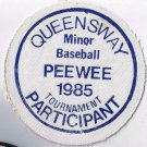 Vintage Sports Patch Canada Ontario Queensway Minor Baseball 1985