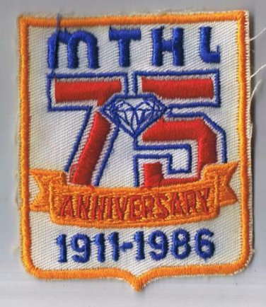 Vintage Sports Patch Canada Metro Toronto Hockey League 75 Anniversary 1986