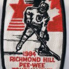 Vintage Sports Patch Canada Richmond Hill Pee Wee Tournament 1984