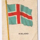 Iceland Flag Kensitas Cigarettes Silk Trade Card