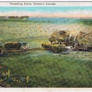 Postcard Threshing Scene Western Canada