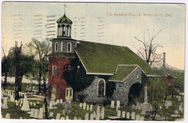 Delaware Postcard Wilmington Old Swedish Church 1917