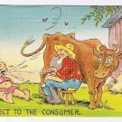 Comic Postcard Milk Direct To The Consumer Cow Farmer Baby