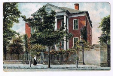 South Carolina Postcard Charleston Pringle Mansion Colonial 1765