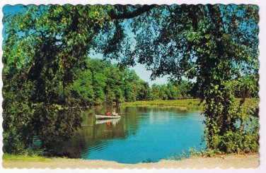 Postcard Greetings From Listowel Ontario Canoe On Lake