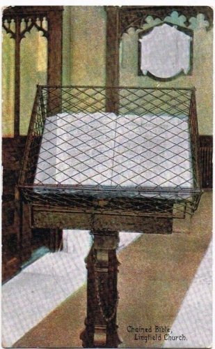 Lingfield Church England UK Postcard Chained Bible Christian Novels Publishing