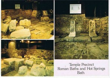 Bath England Postcard Temple Precinct Roman Baths Hot Springs