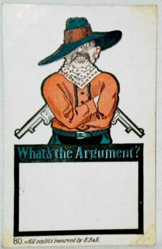 What's The Argument? E.B. & E. Co., Comic Postcard