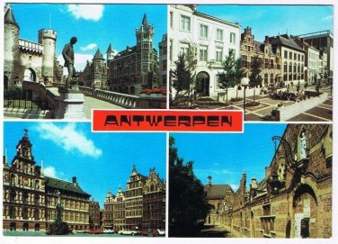Belgium Postcard Antwerp City Multi View