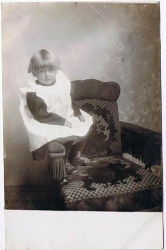 RPPC Postcard Regal Child on Chair Arm Early 20th Century