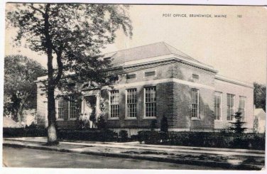Brunswick Maine Postcard Post Office American Art Photolux
