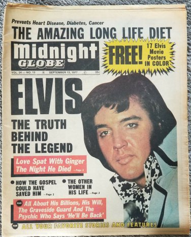 Midnight Globe Elvis Truth Behind The Legend September 1977