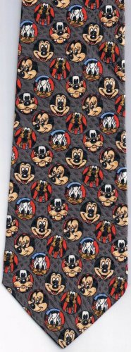 Disney Handmade Neck Tie Mickey Mouse Minnie Donald Goofy 100% Silk
