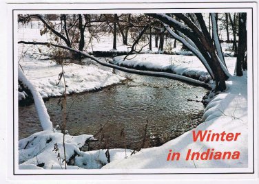 Indiana Postcard Scenic Stream Snow Winter In Indiana
