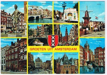 Holland Netherlands Postcard Greeting Amsterdam Multi View