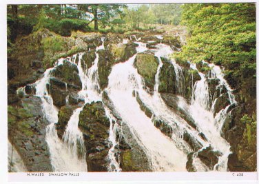 United Kingdom UK Postcard Wales Swallow Falls