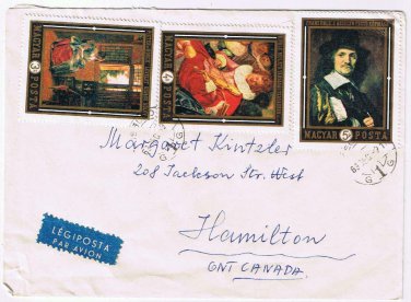 Stamps Art Hungary Envelope Budapest Hooch Hals 1969