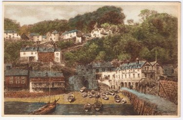 Postcard Clovelly From The Quay Red Lion Hotel Devon England UK