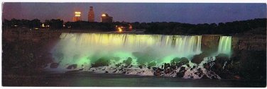 New York Postcard American Falls Night Long Card