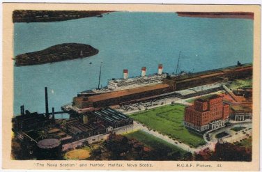 Postcard The Nova Scotian & Harbour Halifax Nova Scotia RCAF Pictiure