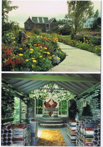 Postcard Les Maison de Bouteilles The Bottle Houses Cap Egmont PEI