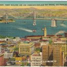 Postcard Waterfront Ferry Building San Francisco Oakland Bay Bridge California