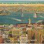 Postcard Waterfront Ferry Building San Francisco Oakland Bay Bridge California