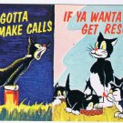Postcard Comic You Gotta Make Calls If Ya Wanta Get Results Cats