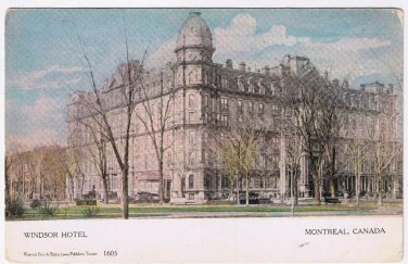 Postcard Windsor Hotel Montreal Quebec Warwick Bros & Rutter