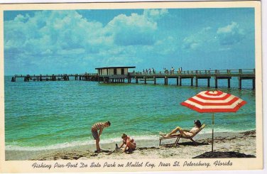 Postcard Fishing Pier Fort De Soto Park Mullet Key Near St Petersburg Florida