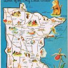Postcard Minnesota Pictoral Map Land Of The Sky Blue Water
