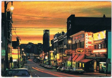 Postcard Chinatown At Night Vancouver British Columbia