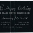 Matchbook Cover Long Beach Match Cover Club Happy Birthday Black