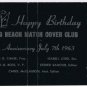 Matchbook Cover Long Beach Match Cover Club Happy Birthday Black