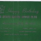 Matchbook Cover Long Beach Match Cover Club Happy Birthday Green