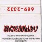 Matchbook Cover Mon-Jin-Lau Restaurant Mandarin Szechuan