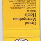 Matchbook Cover Grand Metropolitan Hotels London United Kingdom