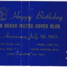 Matchbook Cover Long Beach Match Cover Club Happy Birthday Blue