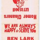 Matchbook Cover Ben Lark Insurance Homer Michigan