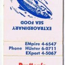 Matchbook Cover Bratten's Sea Food Grotto Ogden Utah
