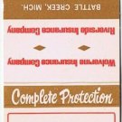 Matchbook Cover Glen E Maas Agency Insurance Detroit Michigan
