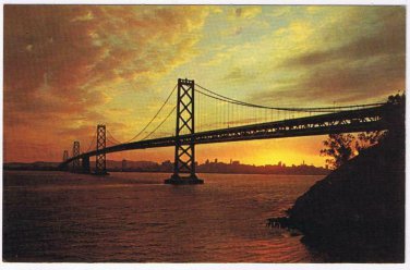 California Postcard San Francisco Oakland Bay Bridge