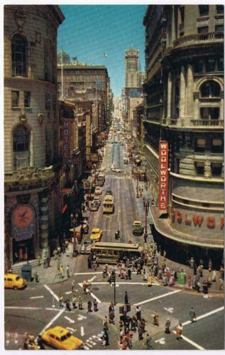 California Postcard San Francisco Powell At Market Street Showing Turntable