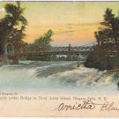 Postcard Rotograph Rapids Under Bridge To Third Sister Island Niagara Falls NY